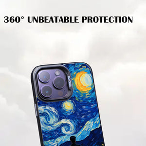 【BUY 4 ONLY PAY FOR 2】So Cool Case for iPhone with Unique Design, starry night Hard Back + Soft Frame with Independent Button Protective Case for iPhone -man standing under starry sky pop culture3