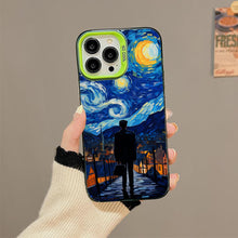 【BUY 4 ONLY PAY FOR 2】So Cool Case for iPhone with Unique Design, starry night Hard Back + Soft Frame with Independent Button Protective Case for iPhone -man standing under starry sky pop culture3