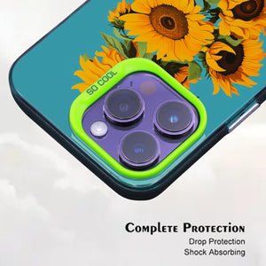 【BUY 4 ONLY PAY FOR 2】So Cool Case for iPhone with Unique Design, starry night Hard Back + Soft Frame with Independent Button Protective Case for iPhone -man with sunflowers pop-art style cowboy