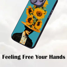 【BUY 4 ONLY PAY FOR 2】So Cool Case for iPhone with Unique Design, starry night Hard Back + Soft Frame with Independent Button Protective Case for iPhone -man with sunflowers pop-art style cowboy