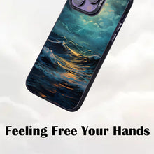 【BUY 4 ONLY PAY FOR 2】So Cool Case for iPhone with Unique Design, starry night Hard Back + Soft Frame with Independent Button Protective Case for iPhone -ocean waves under the moon