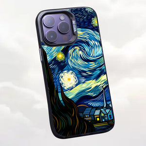 【BUY 4 ONLY PAY FOR 2】So Cool Case for iPhone with Unique Design, starry night Hard Back + Soft Frame with Independent Button Protective Case for iPhone -starry night 3