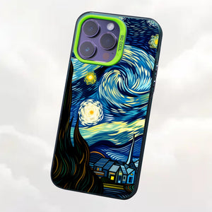 【BUY 4 ONLY PAY FOR 2】So Cool Case for iPhone with Unique Design, starry night Hard Back + Soft Frame with Independent Button Protective Case for iPhone -starry night 3