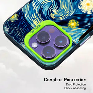 【BUY 4 ONLY PAY FOR 2】So Cool Case for iPhone with Unique Design, starry night Hard Back + Soft Frame with Independent Button Protective Case for iPhone -starry night 3