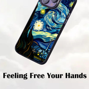 【BUY 4 ONLY PAY FOR 2】So Cool Case for iPhone with Unique Design, starry night Hard Back + Soft Frame with Independent Button Protective Case for iPhone -starry night 3