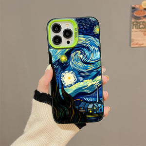 【BUY 4 ONLY PAY FOR 2】So Cool Case for iPhone with Unique Design, starry night Hard Back + Soft Frame with Independent Button Protective Case for iPhone -starry night 3