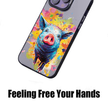【BUY 4 ONLY PAY FOR 2】So Cool Case for iPhone with Unique Design, Watercolor Animal Hard Back + Soft Frame with Independent Button Protective Case for iPhone - Pig