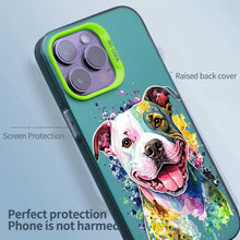 【BUY 4 ONLY PAY FOR 2】So Cool Case for iPhone with Unique Design, Watercolor Animal Hard Back + Soft Frame with Independent Button Protective Case for iPhone - Dog