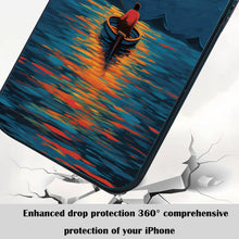 【BUY 4 ONLY PAY FOR 2】So Cool Case for iPhone with Unique Design, starry night Hard Back + Soft Frame with Independent Button Protective Case for iPhone -boat under the moon impressionist2