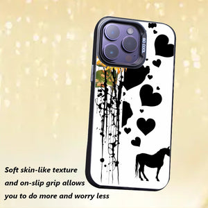 【BUY 4 ONLY PAY FOR 2】So Cool Case for iPhone with Unique Design, Hard Back + Soft Frame with Independent Button Protective Case for iPhone - a cow with black spots