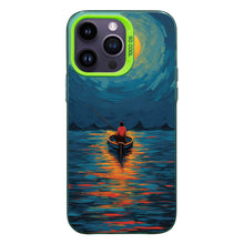 【BUY 4 ONLY PAY FOR 2】So Cool Case for iPhone with Unique Design, starry night Hard Back + Soft Frame with Independent Button Protective Case for iPhone -boat under the moon impressionist2