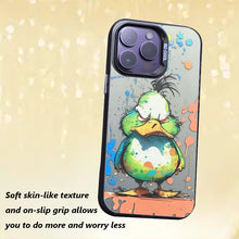 【BUY 4 ONLY PAY FOR 2】So Cool Case for iPhone with Unique Design, Watercolor Animal Hard Back + Soft Frame with Independent Button Protective Case for iPhone - Angry duck painting