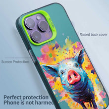 【BUY 4 ONLY PAY FOR 2】So Cool Case for iPhone with Unique Design, Watercolor Animal Hard Back + Soft Frame with Independent Button Protective Case for iPhone - Pig