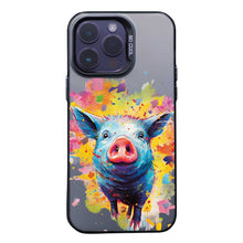【BUY 4 ONLY PAY FOR 2】So Cool Case for iPhone with Unique Design, Watercolor Animal Hard Back + Soft Frame with Independent Button Protective Case for iPhone - Pig