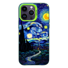 【BUY 4 ONLY PAY FOR 2】So Cool Case for iPhone with Unique Design, starry night Hard Back + Soft Frame with Independent Button Protective Case for iPhone -starry night 4