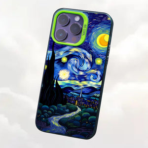 【BUY 4 ONLY PAY FOR 2】So Cool Case for iPhone with Unique Design, starry night Hard Back + Soft Frame with Independent Button Protective Case for iPhone -starry night 4