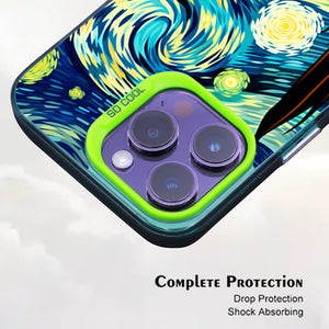 【BUY 4 ONLY PAY FOR 2】So Cool Case for iPhone with Unique Design, starry night Hard Back + Soft Frame with Independent Button Protective Case for iPhone -starry night 5