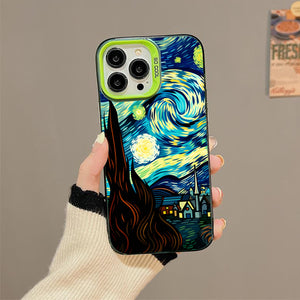 【BUY 4 ONLY PAY FOR 2】So Cool Case for iPhone with Unique Design, starry night Hard Back + Soft Frame with Independent Button Protective Case for iPhone -starry night 5