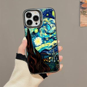 【BUY 4 ONLY PAY FOR 2】So Cool Case for iPhone with Unique Design, starry night Hard Back + Soft Frame with Independent Button Protective Case for iPhone -starry night 5