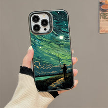 【BUY 4 ONLY PAY FOR 2】So Cool Case for iPhone with Unique Design, starry night Hard Back + Soft Frame with Independent Button Protective Case for iPhone -starry night of a man flying a kite