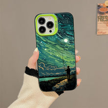 【BUY 4 ONLY PAY FOR 2】So Cool Case for iPhone with Unique Design, starry night Hard Back + Soft Frame with Independent Button Protective Case for iPhone -starry night of a man flying a kite