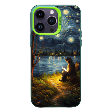 【BUY 4 ONLY PAY FOR 2】So Cool Case for iPhone with Unique Design, starry night Hard Back + Soft Frame with Independent Button Protective Case for iPhone -starry night peaceful