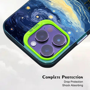 【BUY 4 ONLY PAY FOR 2】So Cool Case for iPhone with Unique Design, starry night Hard Back + Soft Frame with Independent Button Protective Case for iPhone -starry night