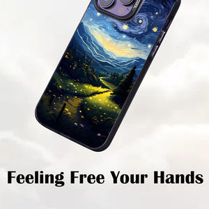 【BUY 4 ONLY PAY FOR 2】So Cool Case for iPhone with Unique Design, starry night Hard Back + Soft Frame with Independent Button Protective Case for iPhone -starry night