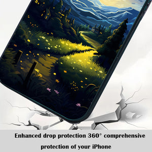 【BUY 4 ONLY PAY FOR 2】So Cool Case for iPhone with Unique Design, starry night Hard Back + Soft Frame with Independent Button Protective Case for iPhone -starry night