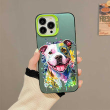 【BUY 4 ONLY PAY FOR 2】So Cool Case for iPhone with Unique Design, Watercolor Animal Hard Back + Soft Frame with Independent Button Protective Case for iPhone - Dog