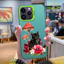 【BUY 4 ONLY PAY FOR 2】So Cool Case for iPhone with Unique Design, watercolor painting + Soft Frame with Independent Button Protective Case for iPhone -Celestial Cat Mystic Mushrooms Flowers Magic