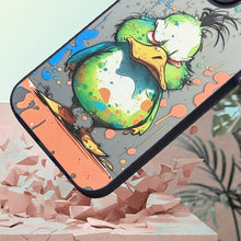 【BUY 4 ONLY PAY FOR 2】So Cool Case for iPhone with Unique Design, Watercolor Animal Hard Back + Soft Frame with Independent Button Protective Case for iPhone - Angry duck painting