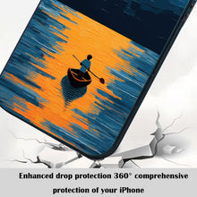 【BUY 4 ONLY PAY FOR 2】So Cool Case for iPhone with Unique Design, starry night Hard Back + Soft Frame with Independent Button Protective Case for iPhone -boat under the moon impressionist3