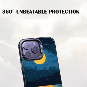 【BUY 4 ONLY PAY FOR 2】So Cool Case for iPhone with Unique Design, starry night Hard Back + Soft Frame with Independent Button Protective Case for iPhone -boat under the moon impressionist3