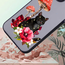 【BUY 4 ONLY PAY FOR 2】So Cool Case for iPhone with Unique Design, watercolor painting + Soft Frame with Independent Button Protective Case for iPhone -Celestial Cat Mystic Mushrooms Flowers Magic