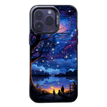 【BUY 4 ONLY PAY FOR 2】So Cool Case for iPhone with Unique Design, starry night Hard Back + Soft Frame with Independent Button Protective Case for iPhone -starry sky cartoon landnscape tree lake