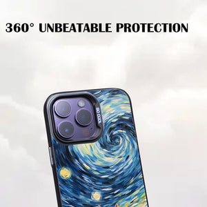 【BUY 4 ONLY PAY FOR 2】So Cool Case for iPhone with Unique Design, starry night Hard Back + Soft Frame with Independent Button Protective Case for iPhone -stubby cat under a starry night van gogh2