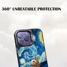 【BUY 4 ONLY PAY FOR 2】So Cool Case for iPhone with Unique Design, starry night Hard Back + Soft Frame with Independent Button Protective Case for iPhone -stubby rabbit under a starry night oil painting3