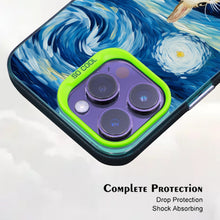 【BUY 4 ONLY PAY FOR 2】So Cool Case for iPhone with Unique Design, starry night Hard Back + Soft Frame with Independent Button Protective Case for iPhone -stubby rabbit under a starry night van gogh