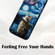 【BUY 4 ONLY PAY FOR 2】So Cool Case for iPhone with Unique Design, starry night Hard Back + Soft Frame with Independent Button Protective Case for iPhone -stubby rabbit under a starry night van gogh