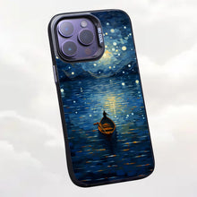 【BUY 4 ONLY PAY FOR 2】So Cool Case for iPhone with Unique Design, starry night Hard Back + Soft Frame with Independent Button Protective Case for iPhone -boating under starry sky