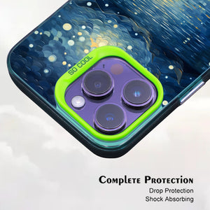 【BUY 4 ONLY PAY FOR 2】So Cool Case for iPhone with Unique Design, starry night Hard Back + Soft Frame with Independent Button Protective Case for iPhone -boating under starry sky
