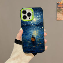 【BUY 4 ONLY PAY FOR 2】So Cool Case for iPhone with Unique Design, starry night Hard Back + Soft Frame with Independent Button Protective Case for iPhone -boating under starry sky
