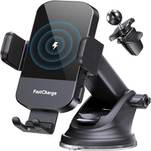Wireless Car Charger,15W Fast charging Auto clamp Car charger Phone stand Phone stand for iPhone 15 14 13 12 11 Pro Max Xs, Samsung Galaxy S23 Ultra S22 S21 S20,S10 + S9+, black