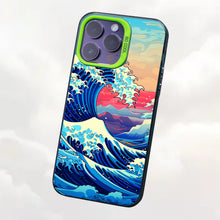 【BUY 4 ONLY PAY FOR 2】So Cool Case for iPhone with Unique Design, starry night Hard Back + Soft Frame with Independent Button Protective Case for iPhone -the great wave pop art ocean academia