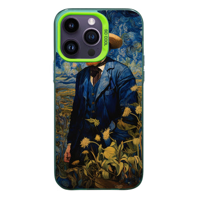 【BUY 4 ONLY PAY FOR 2】So Cool Case for iPhone with Unique Design, starry night Hard Back + Soft Frame with Independent Button Protective Case for iPhone -van gogh floralpunk cowboy cartoonish humor