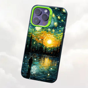 【BUY 4 ONLY PAY FOR 2】So Cool Case for iPhone with Unique Design, starry night Hard Back + Soft Frame with Independent Button Protective Case for iPhone -van gogh the starry sky