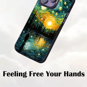 【BUY 4 ONLY PAY FOR 2】So Cool Case for iPhone with Unique Design, starry night Hard Back + Soft Frame with Independent Button Protective Case for iPhone -van gogh the starry sky