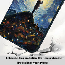 【BUY 4 ONLY PAY FOR 2】So Cool Case for iPhone with Unique Design, starry night Hard Back + Soft Frame with Independent Button Protective Case for iPhone -boy staring at the starry night