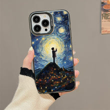 【BUY 4 ONLY PAY FOR 2】So Cool Case for iPhone with Unique Design, starry night Hard Back + Soft Frame with Independent Button Protective Case for iPhone -boy staring at the starry night